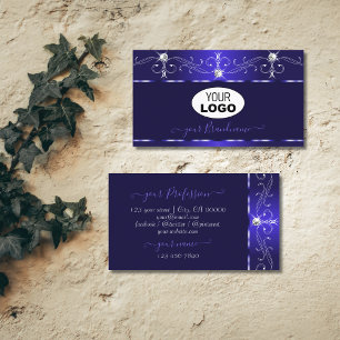 Luxe Royal Blue Squiggles Gnistra judar med Logoty Visitkort