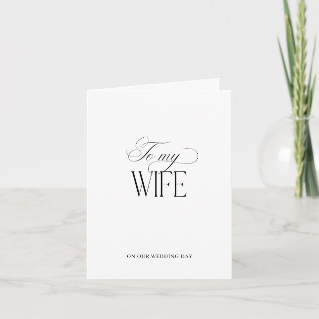 Luxe Script Elegant Till Min Fru på Bröllopsdagen  Meddelande (Framsida)