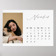 Luxe Script Ställbar Kalender November 2027