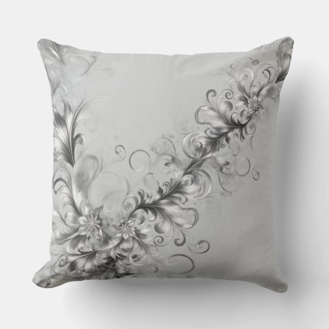 Luxe Silver Embellished Throw Pillow Kudde (Framsida)