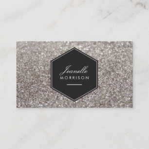 Luxe Silver Glitter Beauty Affärskort Visitkort