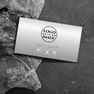 Luxe Silver Grått Ombre Sparkling Diamonds Add Log Visitkort