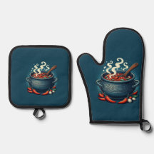 Luxe Silver Quilted Oven Mitt och Pot Holder Set