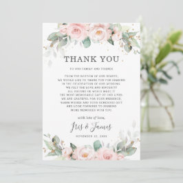 Luxe Soft Hued  Rosa Blommigt Greenery Bröllop Tack Kort