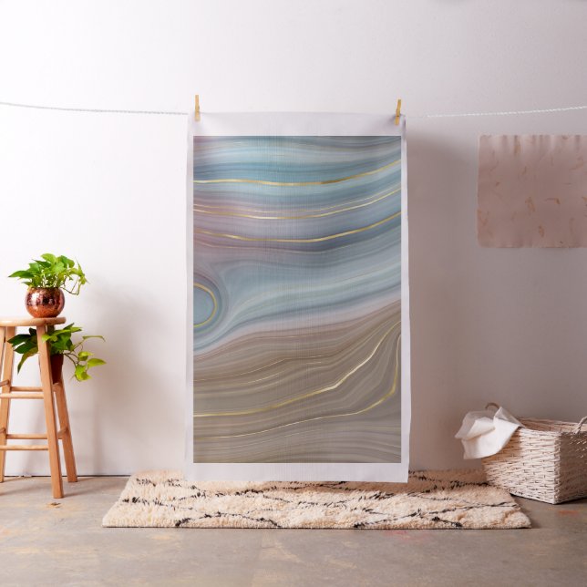 Luxe Strata | Dusty Slate Blue Taupe Rosa Agate Tyg (In Situ)