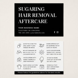 Luxe Svart Klassisk Sugaring Eftervårdsguide Visitkort