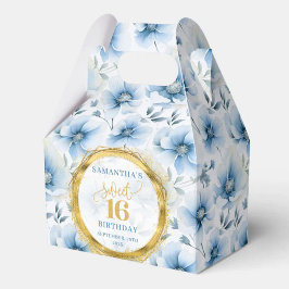 Luxe Sweet 16 Dusty Blue Guld Glitter Treat Box Presentaskar
