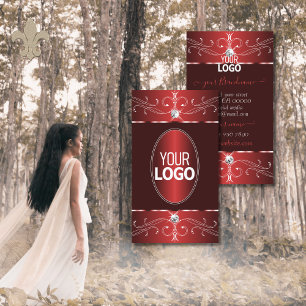 Luxe Vin Red Burgundy Ornate Ornamate med Logotyp Visitkort