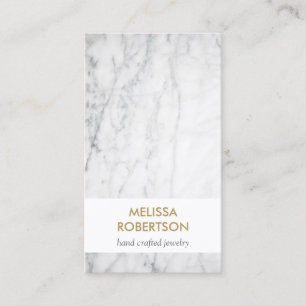 Luxe White Marble for Jewelry Designer Visitkort