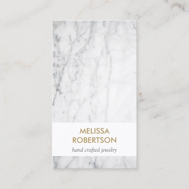 Luxe White Marble for Jewelry Designer Visitkort (Framsida)