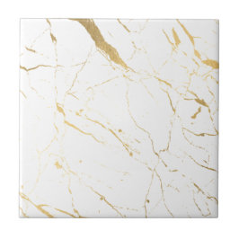 Luxe White och Guld Marble Ceramic Tile Kakelplatta