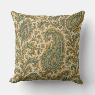 LuxeLayers Paisley Elegans Kastkudde Teal Kudde