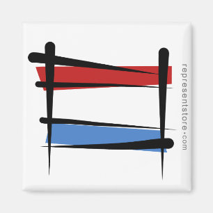 Luxembourg borstar flagga magnet
