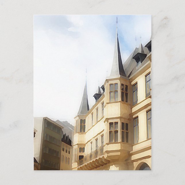 Luxembourg City - Gamla Stan -målning Vykort (Framsida)