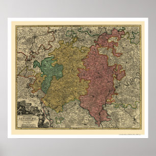 Luxembourg Europa karta 1712 Poster