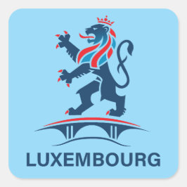 Luxembourg Europe Fyrkantigt Klistermärke