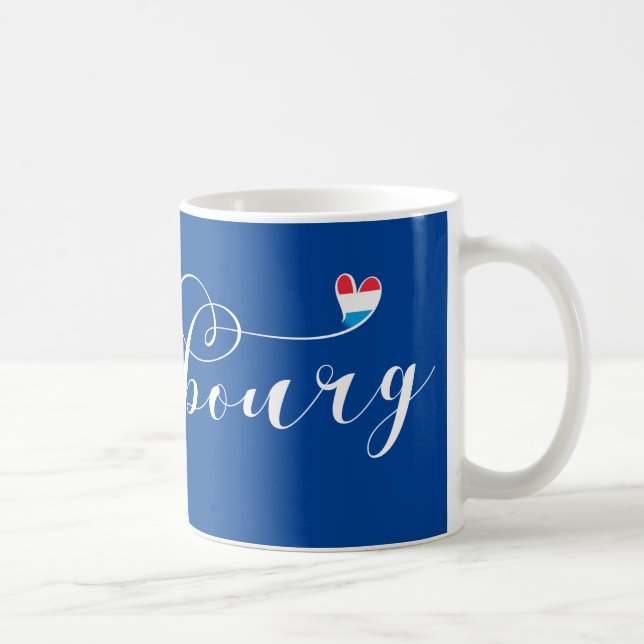 Luxembourg Flagga Heart, Luxemburg Kaffemugg (Höger)
