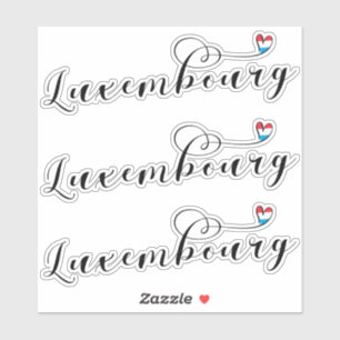 Luxembourg Flagga Heart, Luxemburg Klistermärken