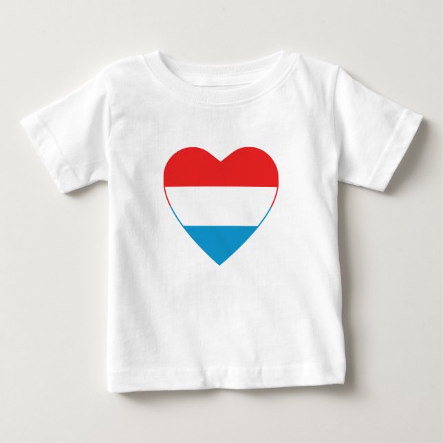 Luxembourg Flagga Heart T-Shirt (Framsida)