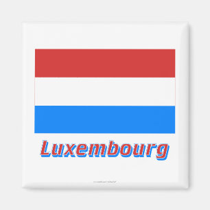Luxembourg flagga med namn magnet