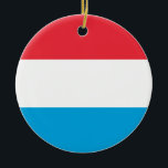 Luxembourg flaggaprydnad julgransprydnad keramik<br><div class="desc">Prydnad med flagga av Luxembourg.</div>