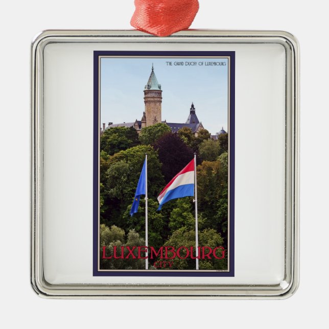 Luxembourg flaggor julgransprydnad metall (Framsidan)