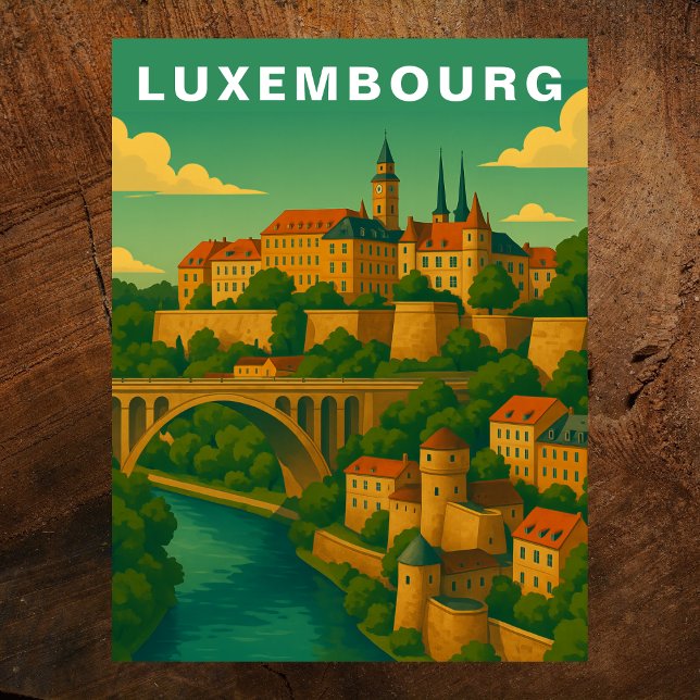 Luxembourg Historic Viaduct European Travel Vykort (Luxembourg Historic Viaduct European Travel Postcard
)