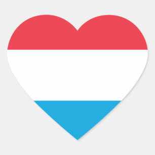 Luxembourg - Lëtzebuerg - Luxemburg Hjärtformat Klistermärke
