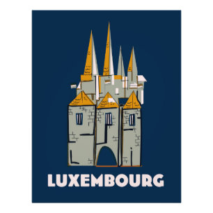 Luxembourg retro resemotiv affisch fototryck