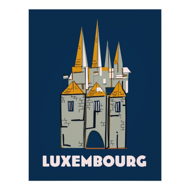 Luxembourg retro resemotiv affisch fototryck (Framsidan)