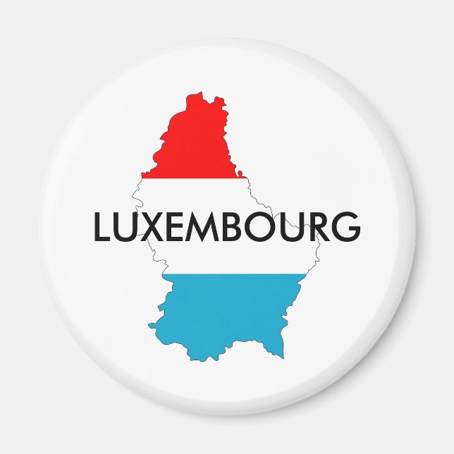 luxembourg-silhuettygsiluett med flagga-formen lan magnet (Framsidan)