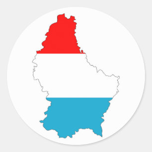 luxembourg-silhuettygsiluett med flagga-formen lan runt klistermärke