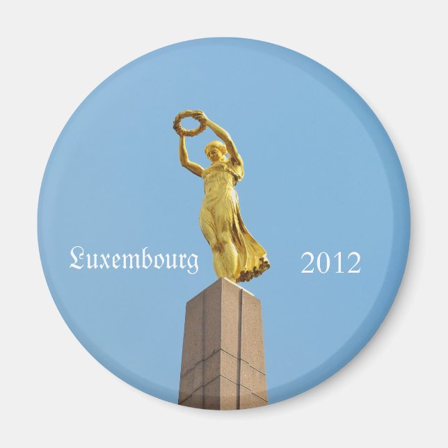 Luxembourg stad gyllene damen magnet (Framsidan)