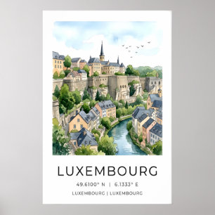 Luxembourg Stad Väggscen Resa Poster