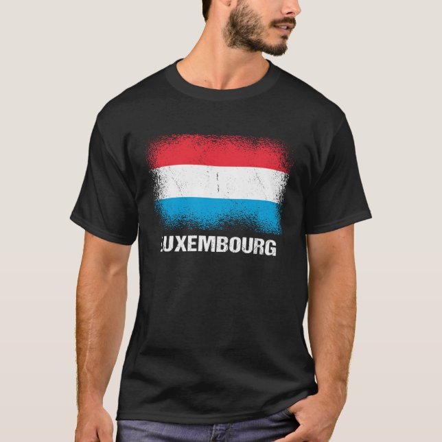 Luxembourger Flag Luxembourg T Shirt (Framsida)