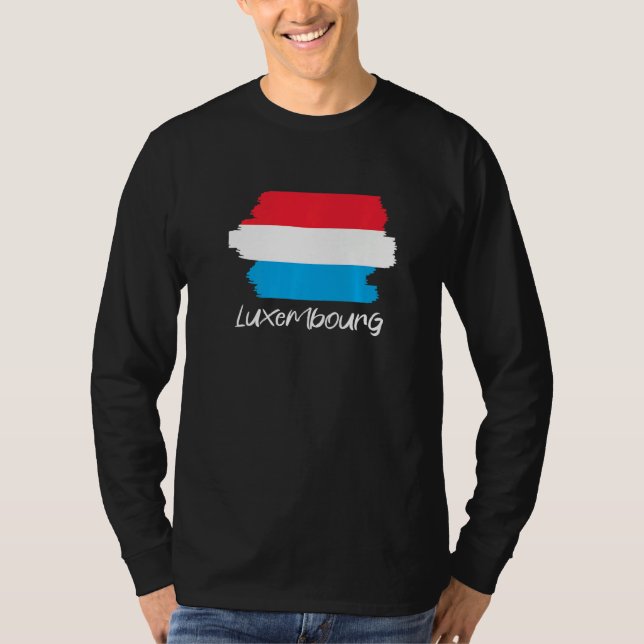 Luxembourger Flag Luxembourg   T Shirt (Framsida)