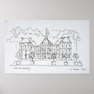 Luxembourgpalatset rue de Vaugirard, Paris Poster