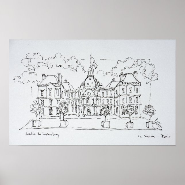 Luxembourgpalatset | rue de Vaugirard, Paris Poster (Framsidan)