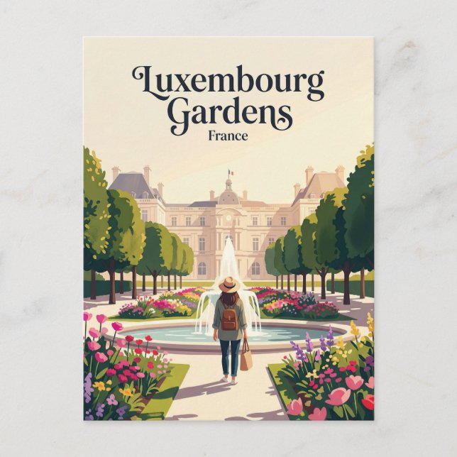 Luxembourgträdgården Frankrike Vykort (Framsida)