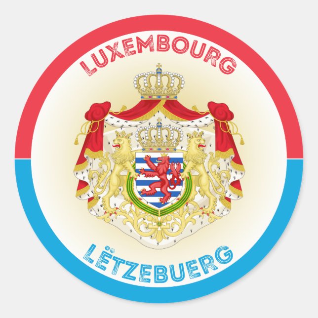 Luxemburg Arvsemblem Runt Klistermärke (Framsida)