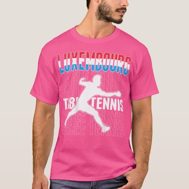 Luxemburg Bord tennis Fläkt - luxemburgska Flagga T Shirt (Framsida)