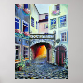 Luxemburg City - Bohemian Courtyard Poster