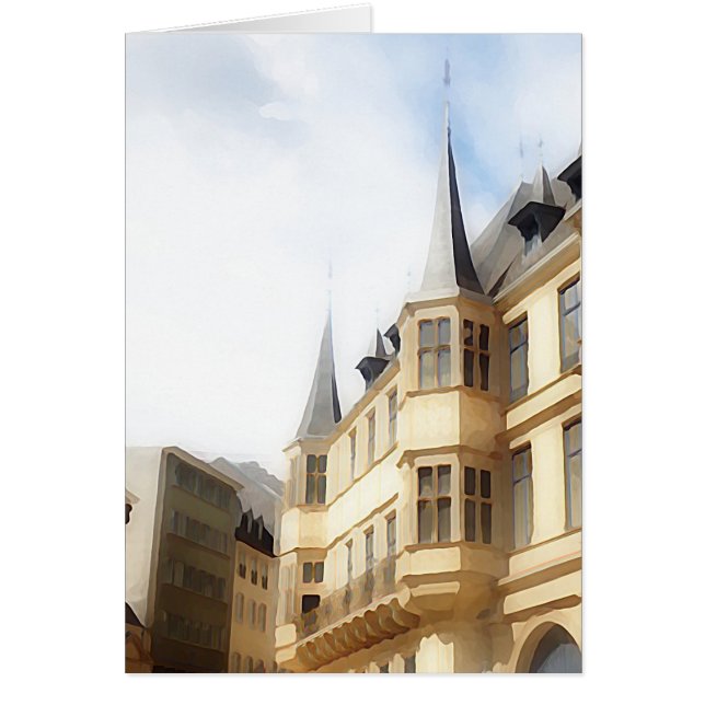 Luxemburg City - Old Town - tavla Hälsningskort (Framsidan)