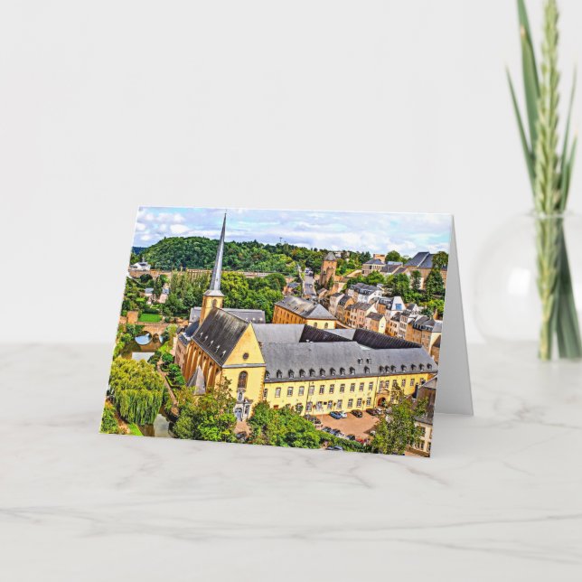 Luxemburg Cityscape-fotokort Kort (Framsida)