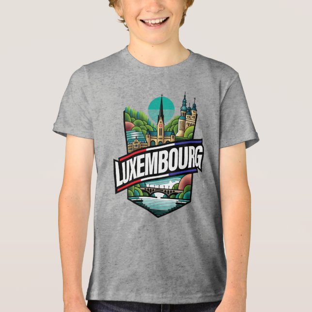 Luxemburg Europa T Shirt (Framsida)
