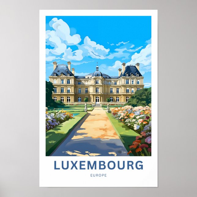 Luxemburg Europe Travel Print Poster (Framsidan)