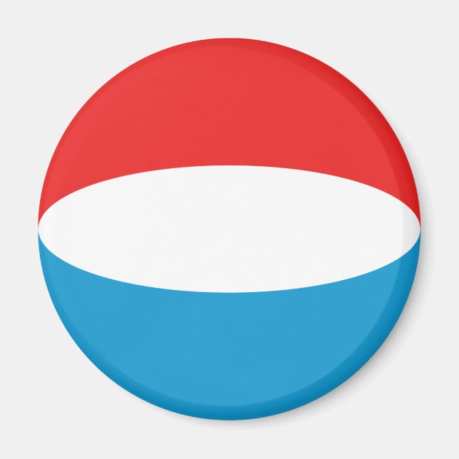 Luxemburg Fisheye Flagga Magnet (Framsidan)
