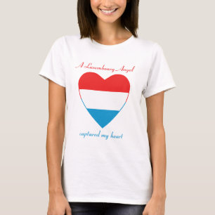 Luxemburg Flag Lysshjärta T-Shirt
