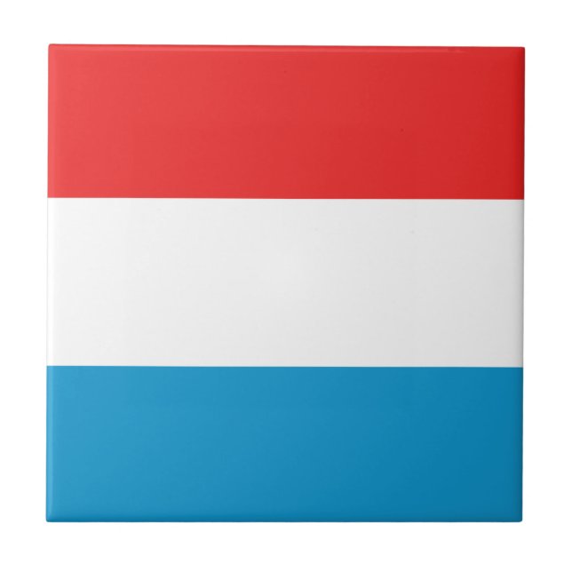 Luxemburg flagg keramisk platta kakelplatta (Framsidan)
