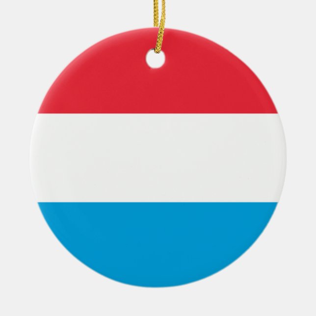 Luxemburg flagga julgransprydnad keramik (Framsidan)